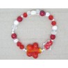 BRACELET PIECE UNIQUE de créatrice  PERLES DE VERRE noir et argent  idée cadeau maman  F de Bm créations