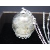 COLLIER PENDENTIF WISHES NATURE  AIGRETTES DE PISSENLIT VÉRITABLES PLANTES DE PROVENCE CHAÎNE BOULE F de Bm créations