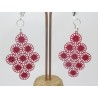 PAIRE DE BOUCLES D'OREILLE PERSONNALISABLE CLIP OU OREILLE PERCÉE ESTAMPE ROUGE étoile fleur F de Bm créations