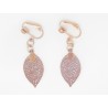 PAIRE DE BOUCLES D'OREILLE PERSONNALISABLE CLIP OU OREILLE PERCÉE ESTAMPE FEUILLE COULEUR OR ROSE F de Bm créations