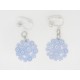 PAIRE DE BOUCLES D'OREILLE PERSONNALISABLE CLIP OU OREILLE PERCÉE ESTAMPE MANDALA FLEUR BLEU F de Bm créations