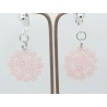PAIRE DE BOUCLES D'OREILLE PERSONNALISABLE CLIP OU OREILLE PERCÉE ESTAMPE MANDALA FLEUR ROSE F de Bm créations