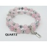 BRACELET D'ALLAITEMENT EN QUARTZ ROSE E  ET PERSONNALISABLE IDÉE CADEAU NAISSANCE MAMAN F de Bm créations