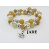BRACELET D'ALLAITEMENT EN JADE TOPAZE JAUNE  ET PERSONNALISABLE IDÉE CADEAU NAISSANCE MAMAN F de Bm créations