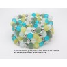 BRACELET MANCHETTE PERLE EN AVENTURINE , OPALITE, JADE, PERLES DE VERRE ET ACIER INOXYDABLE F de Bm créations