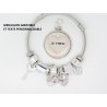 BRACELET PERSONNALISABLE ACIER INOXYDABLE ROSE NŒUD ET CŒUR   POUR UNE sœur, une maman, une amie... F de Bm créations