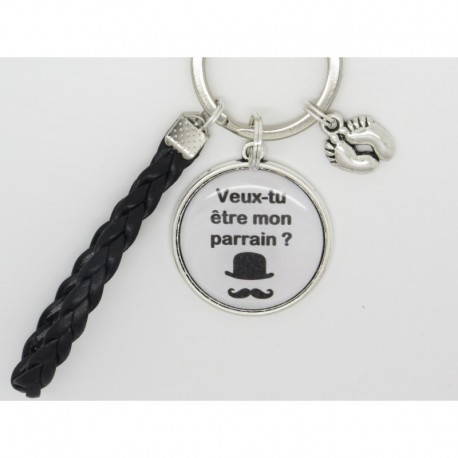 Porte clés personnalisable F de Bm créations demande de parrain