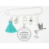 BROCHE PERSONNALISABLE ANNONCE GROSSESSE POUR UNE MAMIE SOEUR TATA  POMPON VERT TURQUOISE F de Bm créations