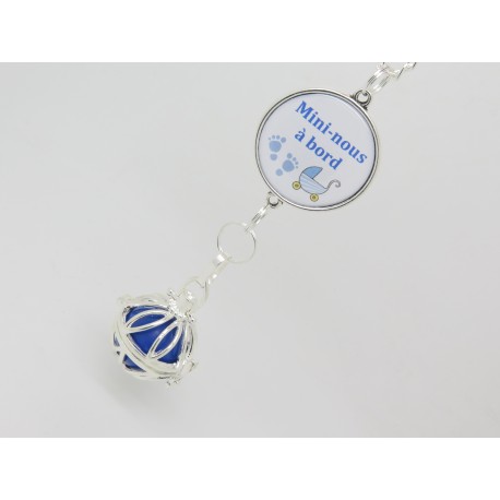 BOLA ARGENT PLAQUE BOLA DE GROSSESSE  PERSONNALISABLE MAIN DU PARTAGE MINI NOUS A BORD F DE BM CREATIONS