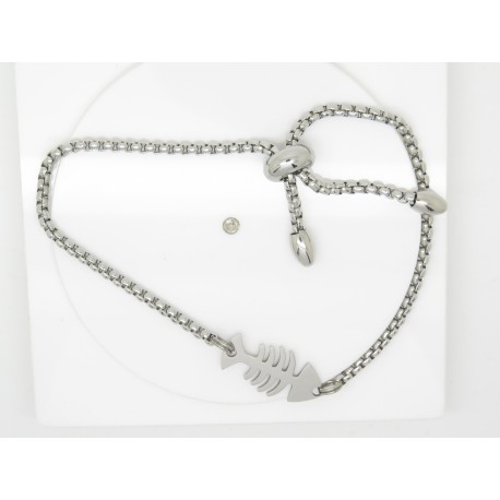 BRACELET ACIER INOXYDABLE  POUR UN PECHEUR HOMME OU FEMME POISSON F de Bm créations