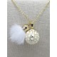 BOLA DE GROSSESSE PERSONNALISABLE DORE OR FIN ET POMPON  CADEAU FUTURE MAMAN F de Bm creations