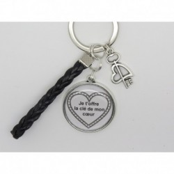 Porte clés personnalisable F de Bm créations déclaration d'amour saint valentin 