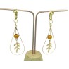 PAIRE DE BOUCLES D'OREILLE PERSONNALISABLE CLIP OU OREILLE PERCÉE GOUTTE PERLE BOIS ET FEUILLEF de Bm créations