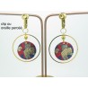 PAIRE DE BOUCLES D'OREILLE PERSONNALISABLE CLIP OU OREILLE PERCÉE SEQUIN ET CERCLE F de Bm créations