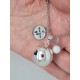 Bola de grossesse personnalisable ton or rose médaille gravée mini nous chaîne satellite pierre fine cadeau future maman