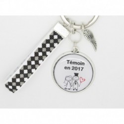 Porte clés personnalisable F de Bm créations témoin de mariage