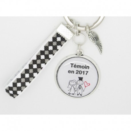 Porte clés personnalisable F de Bm créations témoin de mariage