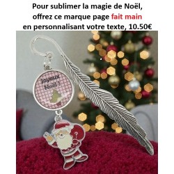 Marque page personnalisable cadeau joyeux noël avec pere noël F de Bm créations