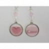 BOUCLES D'OREILLES CLIP OU  OREILLE PERCÉE STYLE  CABOCHON ARGENTÉ THÈME COEUR , IDÉE CADEAU