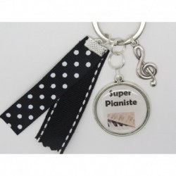 Porte clés personnalisable F de Bm créations pianiste