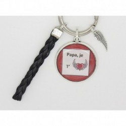 Porte clés personnalisable F de Bm créations papa aile d'ange