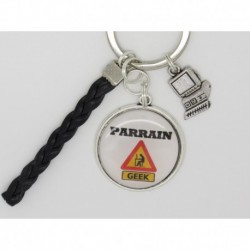 Porte clés personnalisable F de Bm créations parrain geek