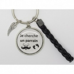 Porte clés personnalisable F de Bm créations parrain