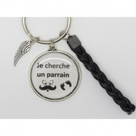 Porte clés personnalisable F de Bm créations parrain